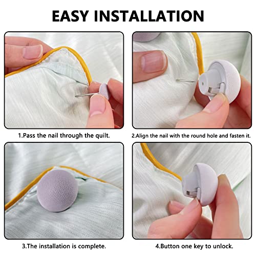 12 Pack Duvet Cover Clips - Easy to Use Comforter Fasteners