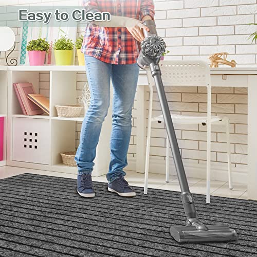 Non-Slip Striped Runner Rug for Hallway, Kitchen, and Laundry Room