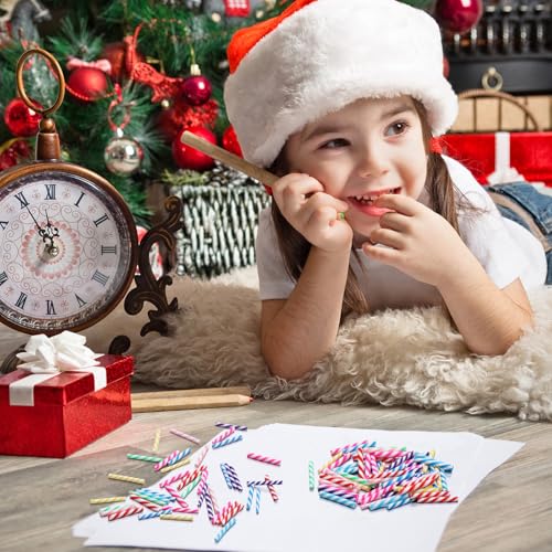 60pcs Christmas Candy Cane Ornaments Mini Plastic Decorations for Tree & Crafts