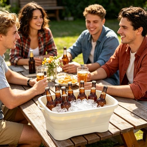 3 Pack Collapsible Ice Buckets for Parties & Drink Cooling - Space Saving Beer & Champagne Chiller