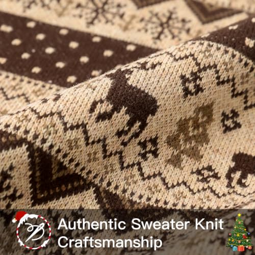Artscope Christmas Knitted Throw Pillow Covers 18x18in Brown, Set of 2