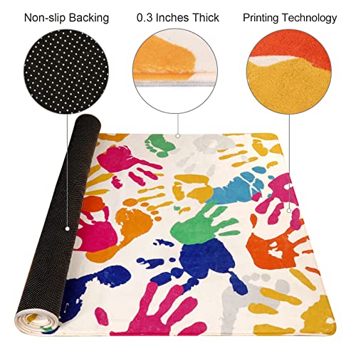 Large 5'x7' Washable Kids Play Rug, Non-Slip Soft Area Rug for Nursery