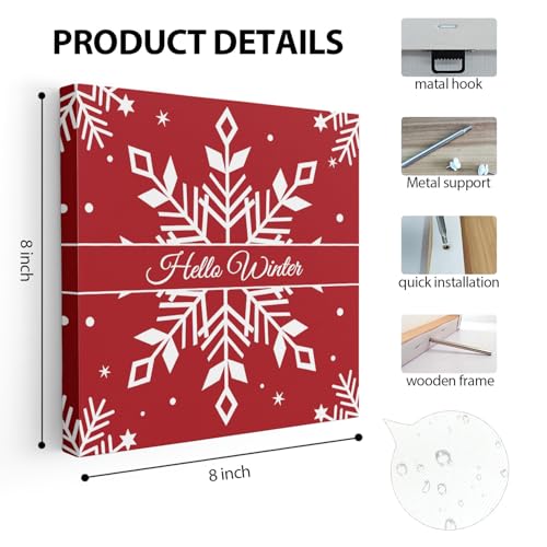 APJYM Red Buffalo Plaid Christmas Wall Art - Framed 11x14, Set of 4 (RESD19) Farmhouse Holiday Decor