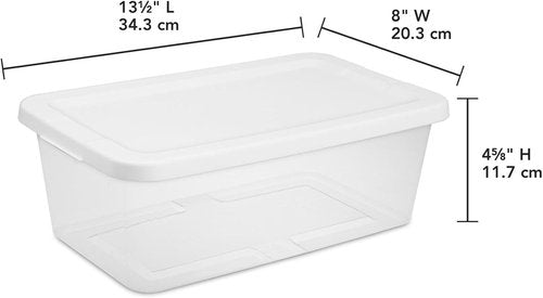 Clear 6-Quart Plastic Storage Containers by [Brand Name] - 20-Pack Stackable Organizers for Home & Office