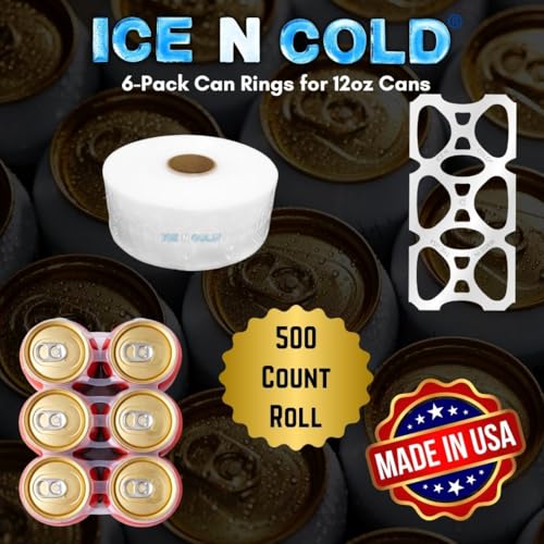 500ct 6-Pack Soda and Beer Can Rings, Universal Fit for 12oz Cans