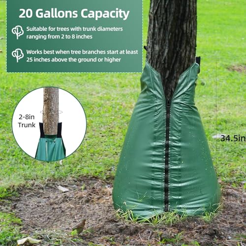 20 Gallon Tree Watering Bags (3 Pack) - Heavy Duty Slow Release PVC Drip Bags