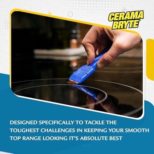 Cerama Bryte Complete Cooktop Cleaning Kit, 10 Cleaner Pads, 1 POW-R Grip Tool, 1 Scraper, and 1 Microfiber Cloth, 28 Fl Oz