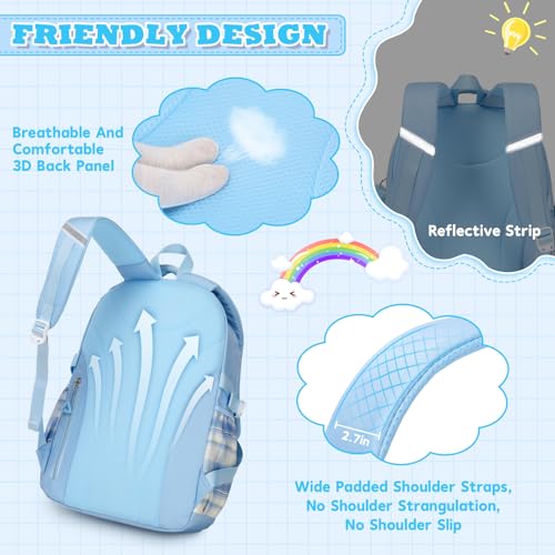 Girls School Backpack - Cute Kawaii Large Capacity Kids Laptop Bookbag