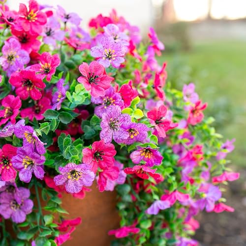 2-Pack UV Resistant Artificial Outdoor Flowers for Porch & Garden
