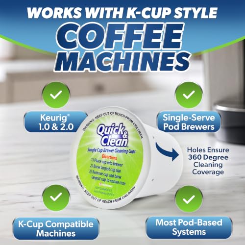 Single Serve Coffee Machine Cleaner Pods - Eco-Friendly Cleaning Cups (6-Pack)
