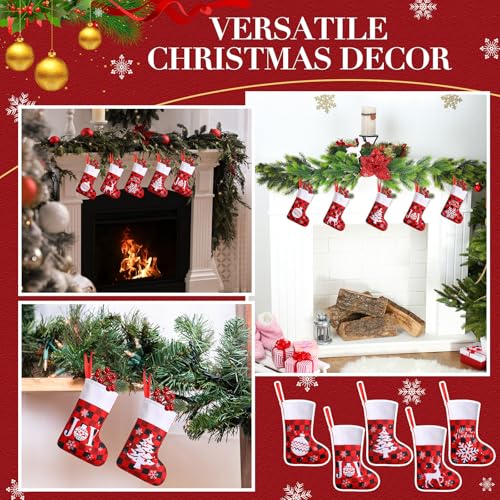 Glimin 150 Pairs Mini Buffalo Plaid Christmas Stockings 7" – Cute Style (Bulk)