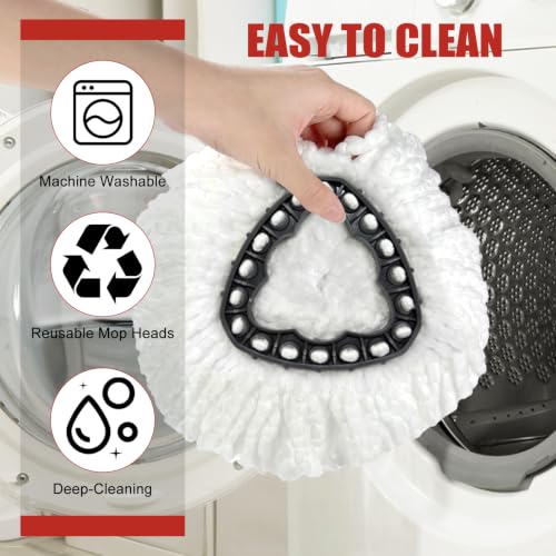 Microfiber Spin Mop Replacement Heads - 3 Pack Washable Mop Refills