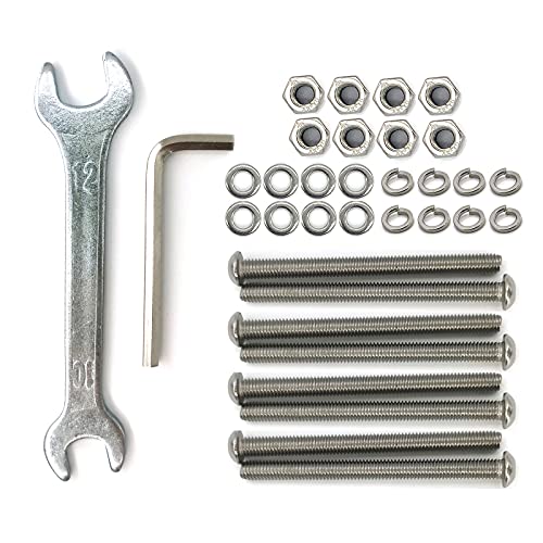 Universal Bed Frame Hardware Kit - 3-Inch Stainless Steel Bolts & Lock Nuts