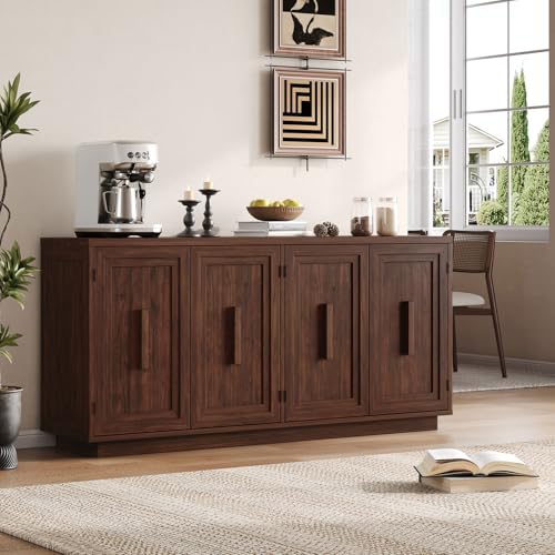 63-Inch 4-Door Sideboard Buffet Cabinet with Adjustable Shelves