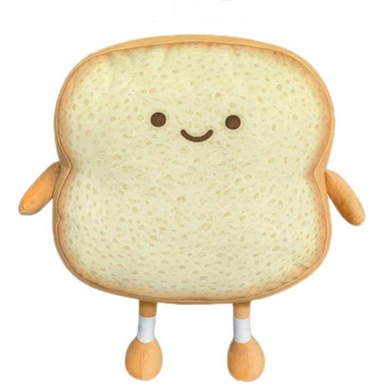 OUKEYI Toast Bread Pillow, Funny Bread Shape Plush Toy Pillow,Facial Expression Soft Toast Sofa Pillow, for Kids Adults Gift Home Bed Room Decor