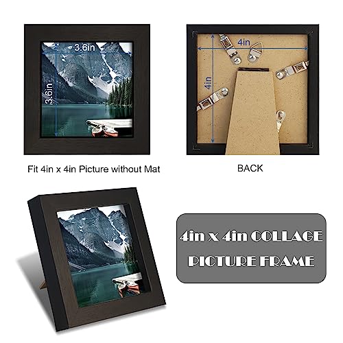 4x4 Black Square Picture Frames Set of 3 - Tabletop & Wall Hanging