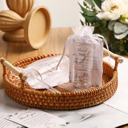 Sliner 50 Set Wedding Shot Glasses Gift Favors Clear White - Party & Wedding Supplies