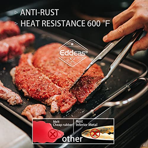 Stainless Steel Kitchen Tongs Set, 3-Piece Heat Resistant Locking Tongs