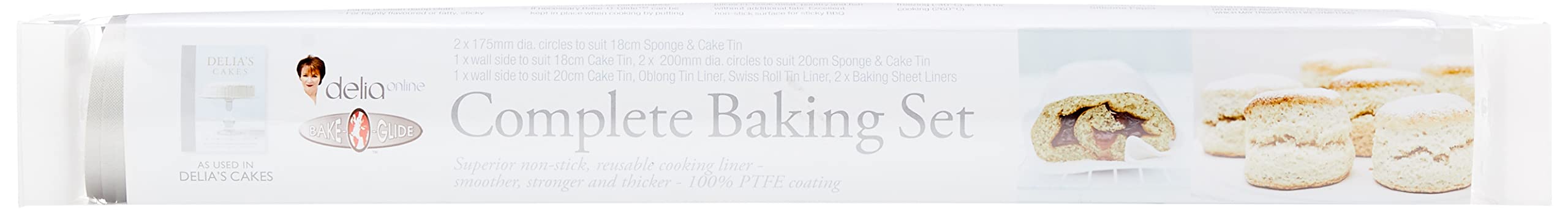 Bake-O-Glide Delia Online Complete Baking Set, Silver, 43.7 x 5.2 x 5.2 cm