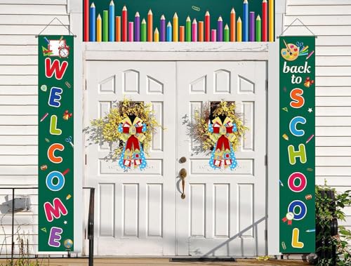 Welcome Back to School Wreath Bow - Large Burlap Decor for Door & Wall