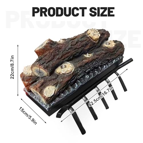 Electric Fireplace Logs with Realistic Flame Effect and Sound, USB Powered