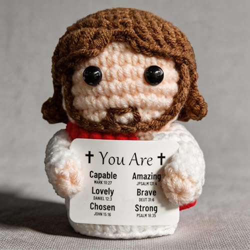 Handmade Crochet Jesus Doll - Emotional Support Christian Gift