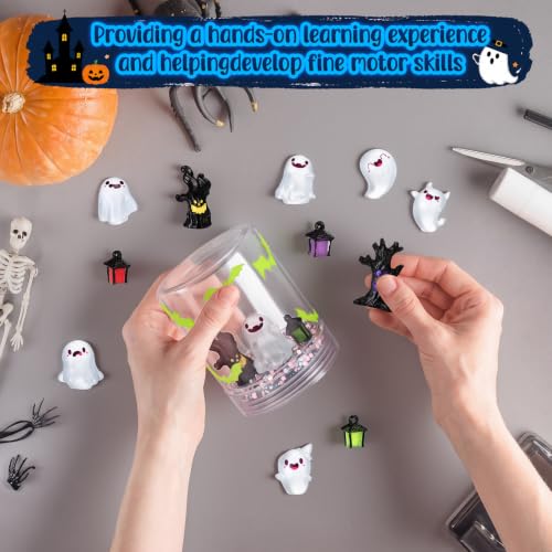 12-Set Halloween DIY Snow Globe Craft Kit Glow in the Dark Ghost Decor