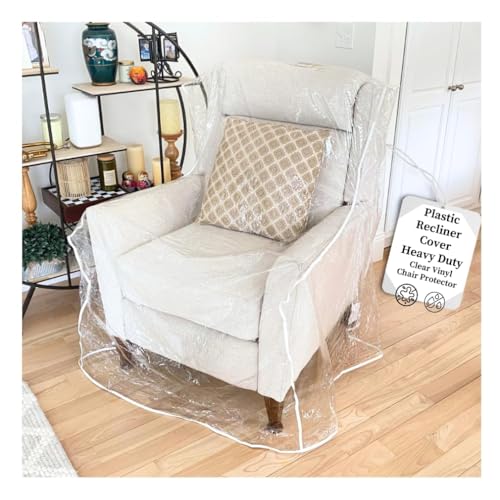 Heavy-Duty Clear Vinyl Recliner Cover - Waterproof Furniture Protector