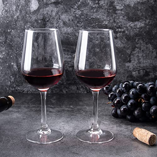 Tempered Glass Wine Glasses Set - 15.5 oz Stemware for Red or White Wine (8 Pack)