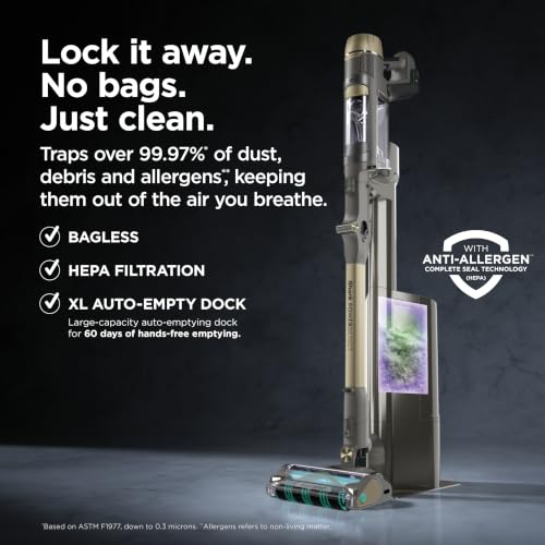 Shark PowerDetect Pet Plus Cordless Stick Vacuum - Gray & Gold | Auto-Empty & Smart Tech