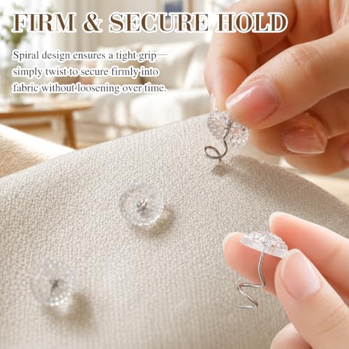 Clear Upholstery Twist Pins - 100 Pack, 2cm Fabric Tacks