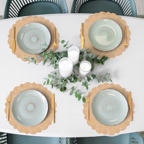 12-Inch Round Kraft Paper Doilies - 150-Pack Disposable Lace Placemats