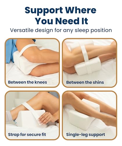 Memory Foam Knee Pillow for Side Sleepers – Sciatica Relief & Alignment