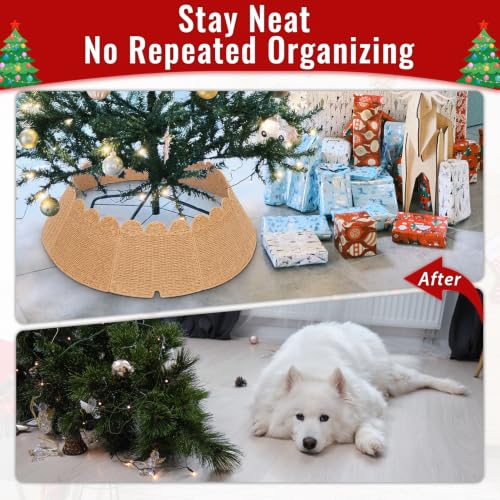 Natural Wicker Christmas Tree Collar 42 Inch for 7.5ft Tree - 8 Pack