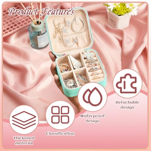 48-Piece Mini Travel Jewelry Case Set - Compact PU Leather Organizer