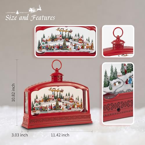Christmas Large Red Snow Globe with Lights, Music & Timer - Indoor Holiday Decor - Variation: Christmas Large Red