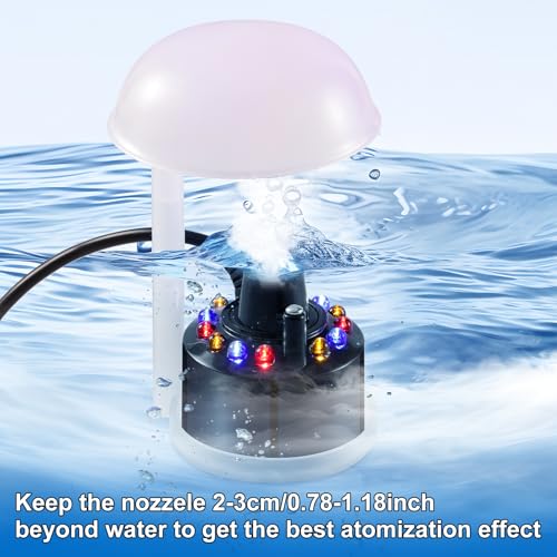 LED Mist Maker Fogger with Splash Guard for Pond, Fountain, and Halloween Decor