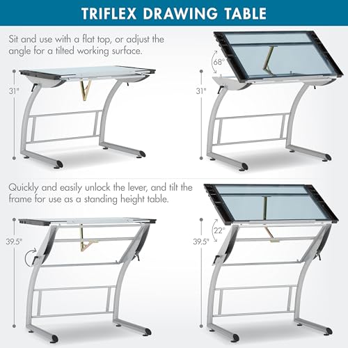 Triflex Adjustable Height Drafting Table, Sit to Stand Computer Desk