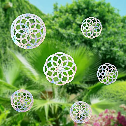 6 Pack Mandala Window Decals - Bird Strike Prevention Clings