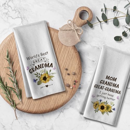 Grandma Funny Kitchen Towels Joked Dishcloth 2 Pack - Microfiber Absorbent Tea Towels for Gifts