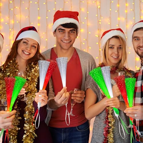 Christmas Fiber Optic Wand Party Favors - 12 Pack, Kids Light Up Toys, Holiday Decorations