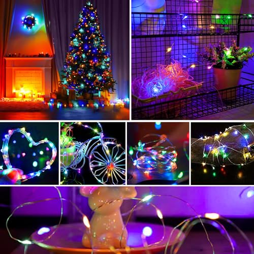 ZGWJ Fairy Lights Battery Operated 12 Pack 20 LED 7ft Waterproof USB-Optional Colorful String Lights with 3 Modes
