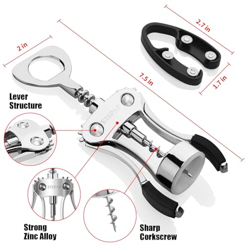 Eispap Heavy Duty Winged Corkscrew with Bottle Opener - Standard Edition