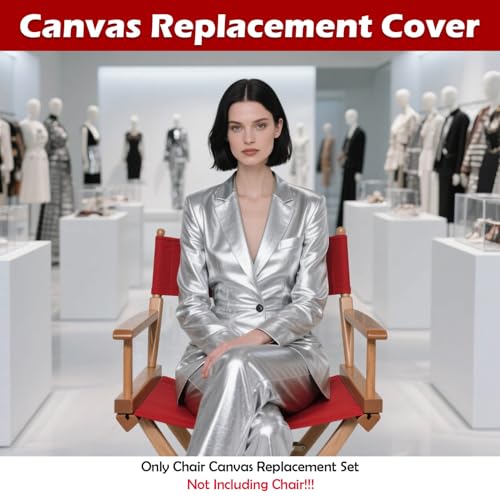 Director's Chair Replacement Canvas Set - Red Cotton Seat & Back Cover