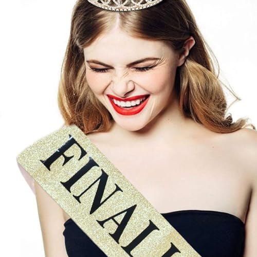Finally 21 Birthday Sash - Glitter Fabric with Black Foil Lettering