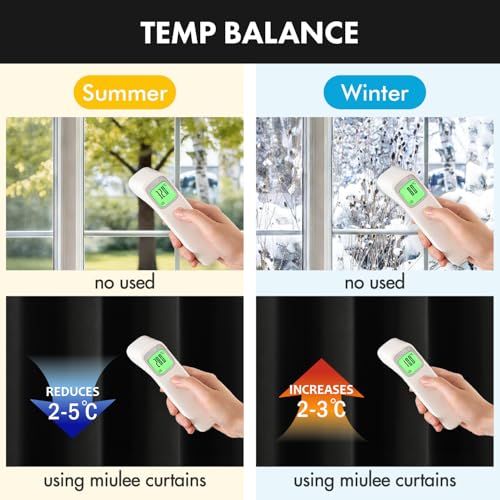 4-Panel Black Blackout Curtains 63 Inch - Thermal Rod Pocket Window Drapes