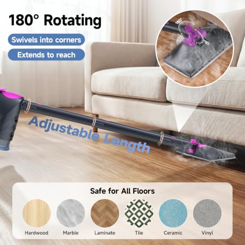 CozyCub 2-in-1 Steam Mop and Detachable Handheld Steam Cleaner with 8 Accessories