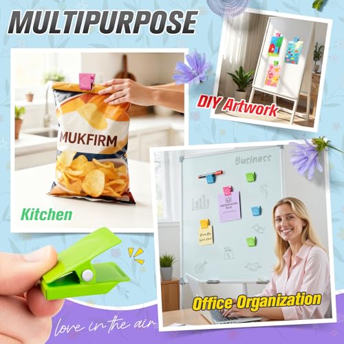 8-Pack Heavy Duty Magnetic Clips for Refrigerator, Whiteboard and Locker