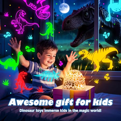 Dinosaur Egg Night Light Projector with 3 Films and Remote Control