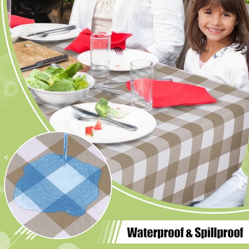 Waterproof Vinyl Tablecloth with Flannel Backing, 60x84 Buffalo Plaid